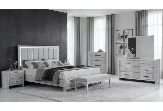 Elsie - 5 Piece Queen Bedroom Set - Light Gray
