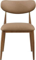 Ronda - Vegan Leather Upholstered Dining Side Chair - Walnut Legs