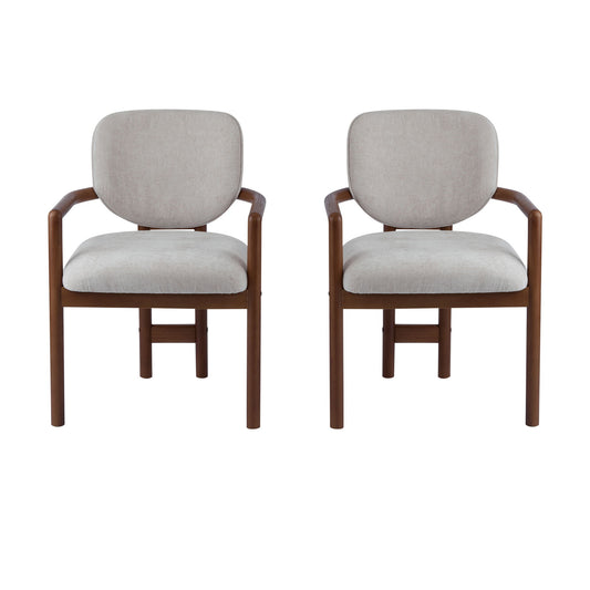 Upholstered Arm Dining Chairs (Set of 2)
