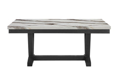 D1319 - 9 Piece Dining Room Set (Dining Table And 8 Dining Chair) - Black / Light Gray