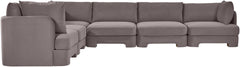 Hammond - Velvet Performance Fabric Upholstered 6 Piece Corner Sectional