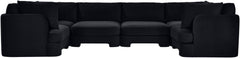 Hammond - Velvet Performance Fabric Upholstered 6 Piece U-Shaped Sectional
