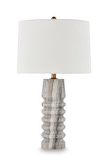 Desmont - Marble Table Lamp - White / Beige / Gray