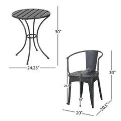 Yearn - 3 Piece Bistro Set With Table And 2 Chairs - Black