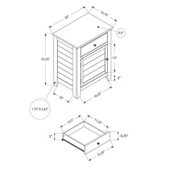 Accent Table With Storage Drawer - Blue