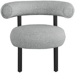 Bordeaux - Boucle Fabric Accent Chair With Black Legs