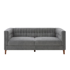 Modern 3 Seater Sofa, Upholstered Couch With Curved Armrests