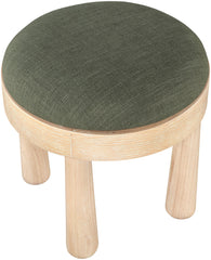 Larea - Linen Textured Fabric Ottoman - Natural Base