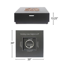 Modern Square Fire Pit With 50, 000 Btu