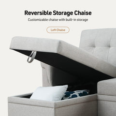 Lucca - Reversible Sleeper Sectional Sofa With Storage Chaise