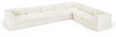 Rummi - Velvet Performance Fabric Upholstered 7 Piece Modular Sectional (With 3 Corner Chairs)