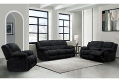 U250 - 3 Piece Living Room Set (Reclining Sofa / Console Reclining Loveseat / Glider Recliner) - Ebony