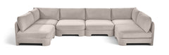 Hammond - Velvet Performance Fabric Upholstered 6 Piece U-Shaped Armless Sectional