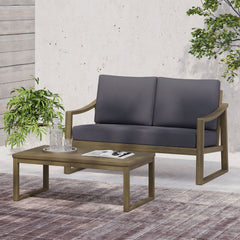 Samwell - Coffee Table & Loveseat Set With Water Resistant Cushions - Dark Gray