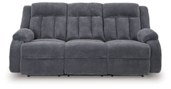 Observation - Reclining Power Sofa With Drop Down Table - Steel