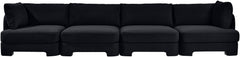 Hammond - Velvet Performance Fabric Upholstered 4 Piece Sofa