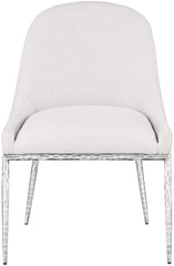 Ferro - Upholstered Dining Side Chair With Brushed Silver Legs