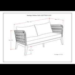Santiago - Outdoor Sofa - Dark Gray