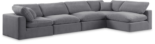 Comfy - 5 Piece Velvet Modular Sectional