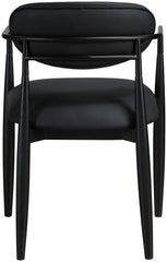 Riccio - Faux Leather Dining Arm Chair (Set of 2) - Black Frame