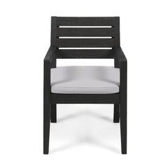 Outdoor 6 Seater Dining Set With Bench - Dark Gray / Light Gray