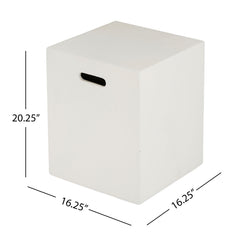 Modern Style Tank Holder / Side Table weight Concrete - White