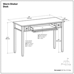 Warm Shaker - Desk - Light Brown