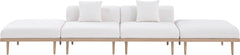Laguna - 4 Piece 142" Outdoor Patio Armless Modular Sofa With 2 Backless Seats