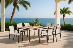 Nizuc - Outdoor Patio Dining Chair With Gray Frame (Set of 2)