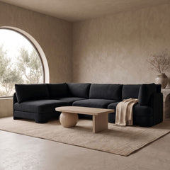 Hammond - Velvet Performance Fabric Upholstered 4 Piece Armless Sectional