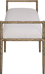Axis - Linen Textured Beige Fabric Upholstered Bench