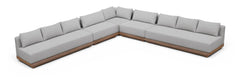Solace - Olefin Fabric 5 Piece Outdoor Patio Modular Sectional