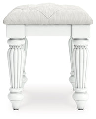 Kozlani - 3 Pc. - Vanity, Mirror And Stool - White