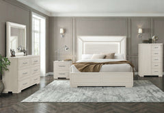 Clara - King Bed With LED - Beige