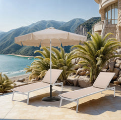 Amalfi - Patio Umbrella - Black Base / White Pole