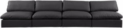 Comfy - Faux Leather Modular Armless Sofa 4 Seats