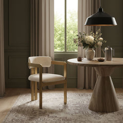 Aurum - Linen Textured Fabric Upholstered Dining Chair (Set of 2)