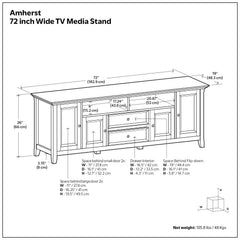 Amherst - TV Stand For TVs Up To 80" - Brown