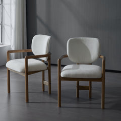 Upholstered Arm Dining Chairs (Set of 2)