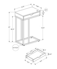 Accent Table, C - Shaped Contemporary & Modern - Black