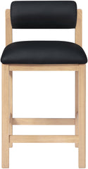 Roundhill - Faux Leather Counter Stool - Natural Frame