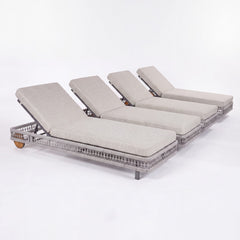 Outdoor Chaise Lounge & Wheels, 5 Position Adjustable Backrest