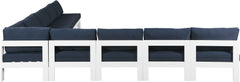 Nizuc - Outdoor Patio 9 Piece Modular Sectional With White Frame