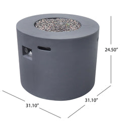 Round Iron Fire Pit With 40, 000 Btu
