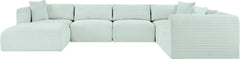 Shaggy - 7 Piece Modular U-Shaped Sectional With Ottoman