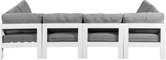 Nizuc - Outdoor Patio 6 Piece Modular Sectional With White Frame