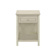 Accent End Table, 2 Tier, Storage Drawer, Transitional Style