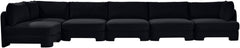 Hammond - Velvet Performance Fabric Upholstered 6 Piece L-Shaped Armless Sectional