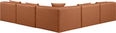 Cube - 5 Piece Modular Corner Armless Sectional - Cognac