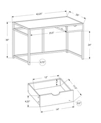 Computer Desk For Home Office, Storage Drawer - White